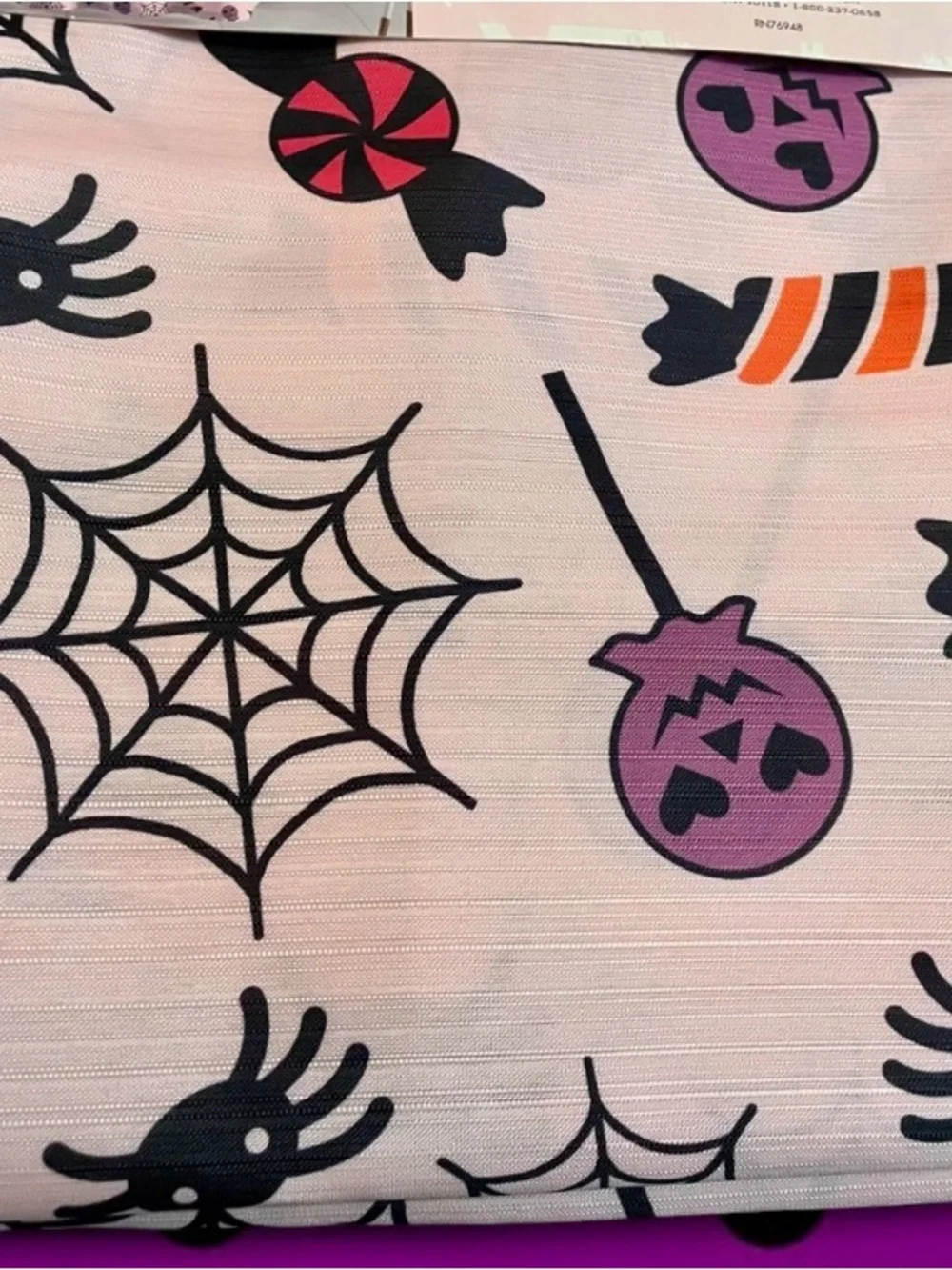 NWT Betsey Johnson Pink Halloween Spooky Spider & Candy Shower Curtain Set